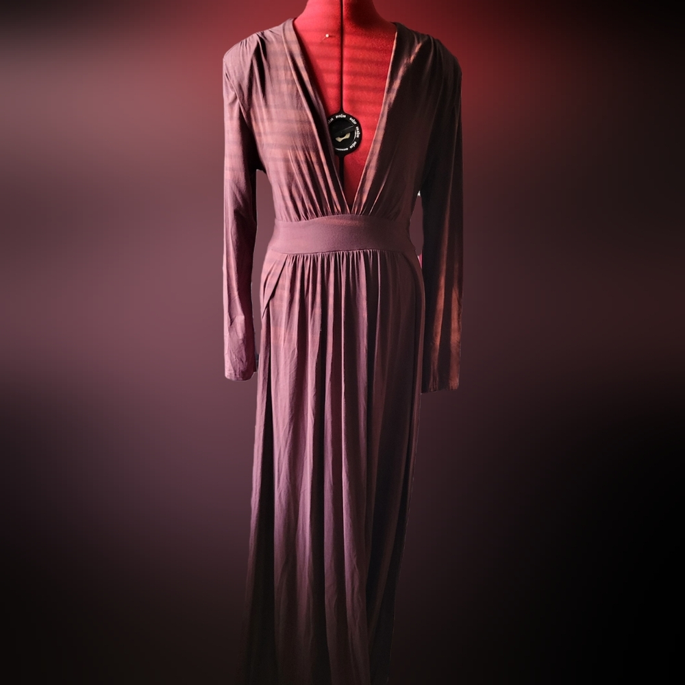 SHEIN Elegant Long Sleeve Dress - Plum